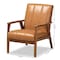Baxton Studio Nikko Mid-century Modern Tan Faux Leather and Walnut Brown finished Wood Lounge Chair 175-10974-Zoro - alternate 7